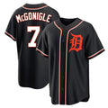 Johmsee D.Tigers #7 Kevin McGonigle Player Black Fashion Out Home Game Stitched Jerseys