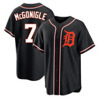Johmsee D.Tigers #7 Kevin McGonigle Player Black Fashion Out Home Game Stitched Jerseys