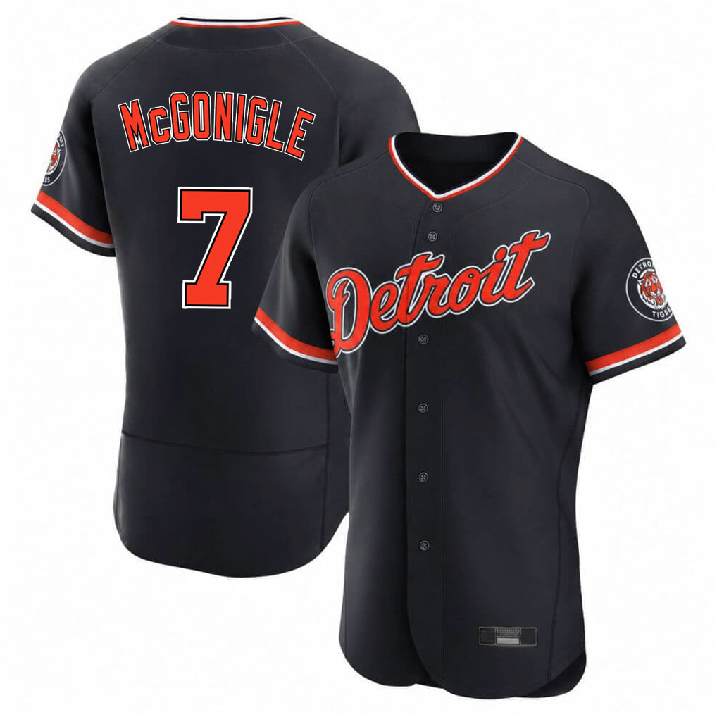 Johmsee D.Tigers #7 Kevin McGonigle Player Navy Limited Elite Home Game Stitched Jerseys