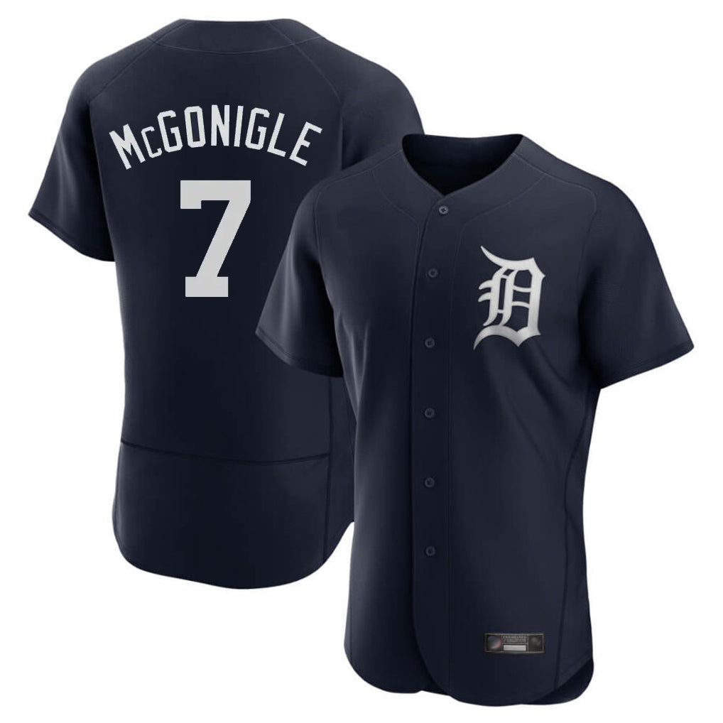 Johmsee D.Tigers #7 Kevin McGonigle Player Navy Limited Elite Home Stitched Jerseys