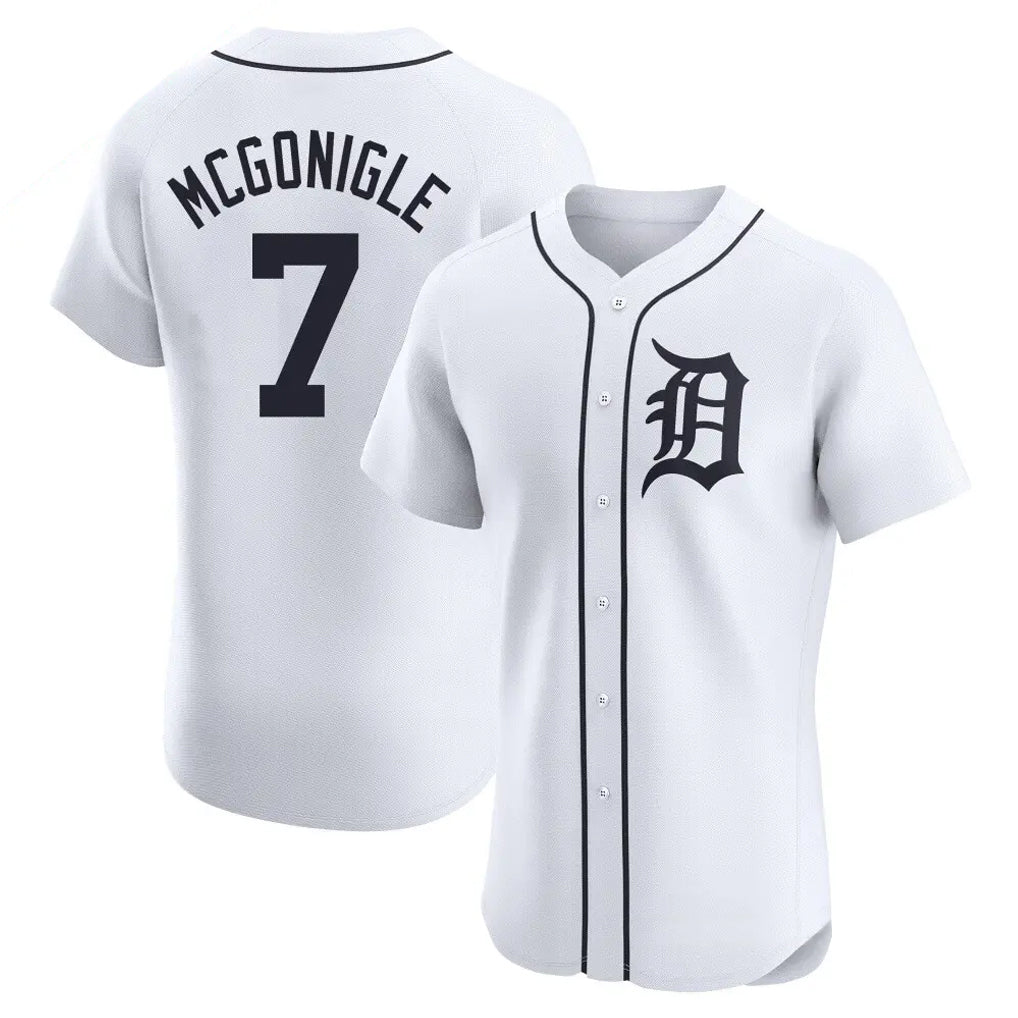 Johmsee D.Tigers #7 Kevin McGonigle Player White Limited Elite Home Stitched Jerseys