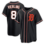Johmsee D.Tigers #8 Matt Vierling Player Black Fashion Out Home Game Stitched Jerseys