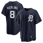 Johmsee D.Tigers #8 Matt Vierling Player Navy Game Home Stitched Jerseys