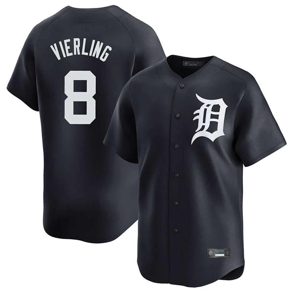 Johmsee D.Tigers #8 Matt Vierling Player Navy Home Limited Game Stitched Jerseys