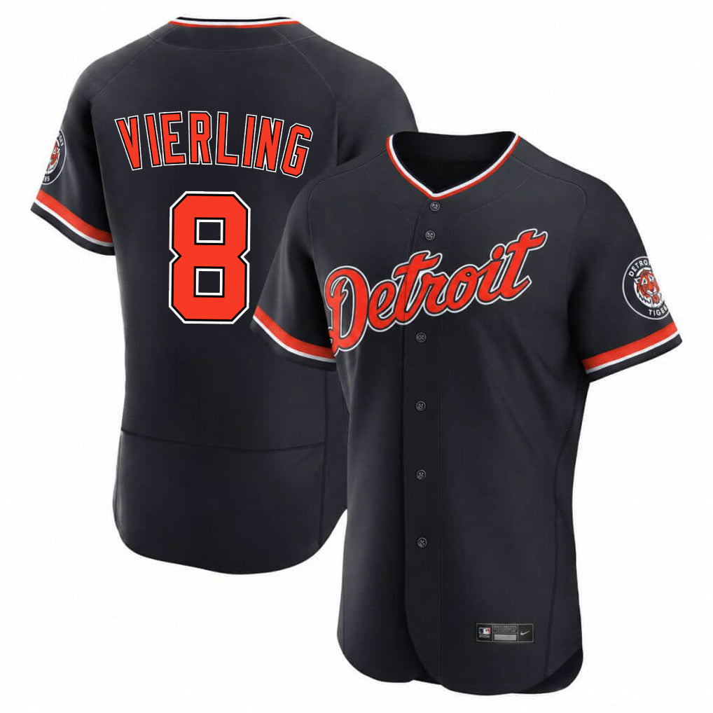 Johmsee D.Tigers #8 Matt Vierling Player Navy Limited Elite Home Game Stitched Jerseys