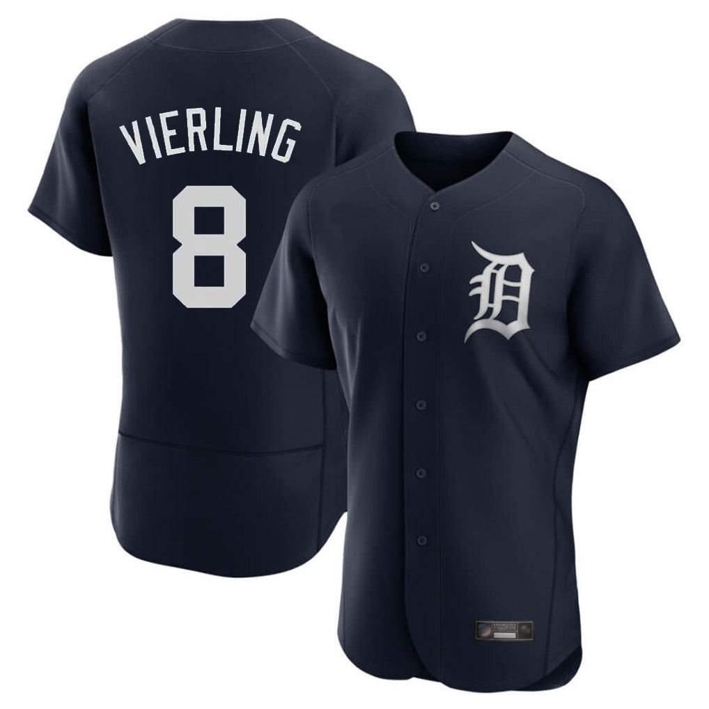 Johmsee D.Tigers #8 Matt Vierling Player Navy Limited Elite Home Stitched Jerseys