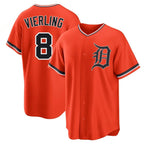 Johmsee D.Tigers #8 Matt Vierling Player Orange Home Game Stitched Jerseys