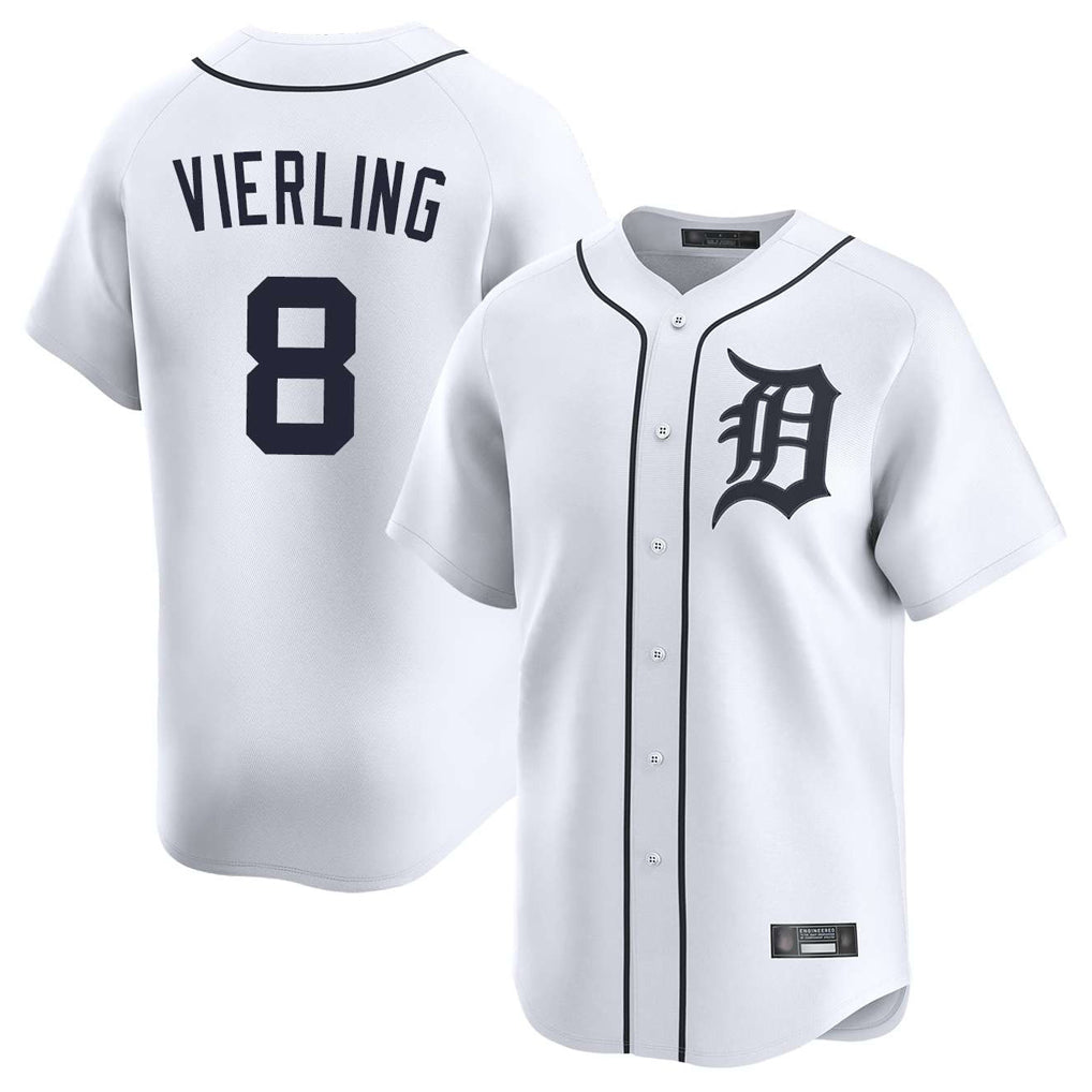 Johmsee D.Tigers #8 Matt Vierling Player White Home Limited Stitched Jerseys