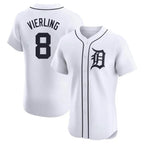 Johmsee D.Tigers #8 Matt Vierling Player White Limited Elite Home Stitched Jerseys