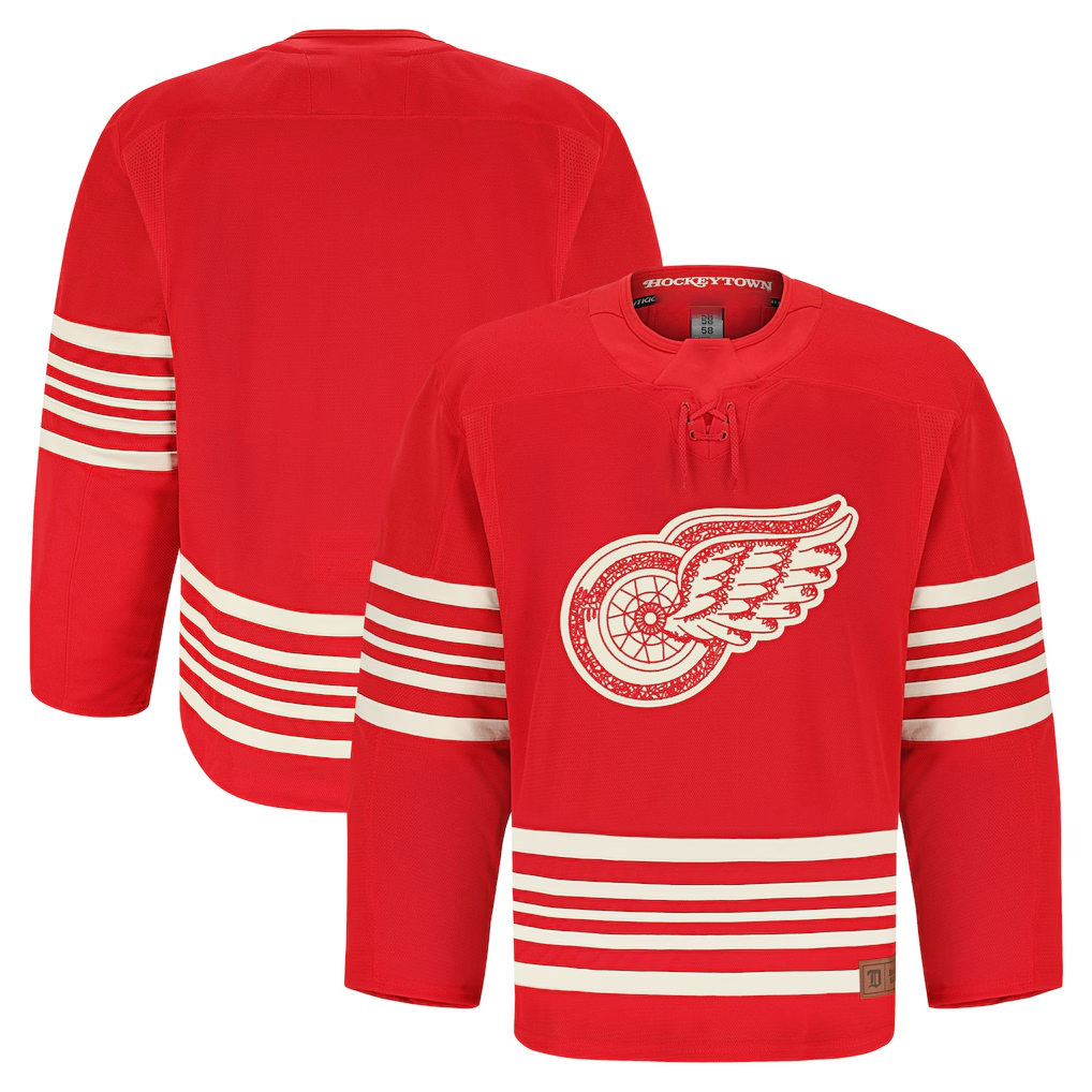 Johmsee DR.Wings Red Centennial Authentic Pro Jersey