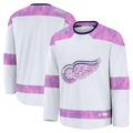 Johmsee DR.Wings White 2024 Hockey Fights Cancer Practice Jerseys