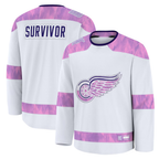 Johmsee DR.Wings White Hockey Fights Cancer Survivor Practice Jerseys