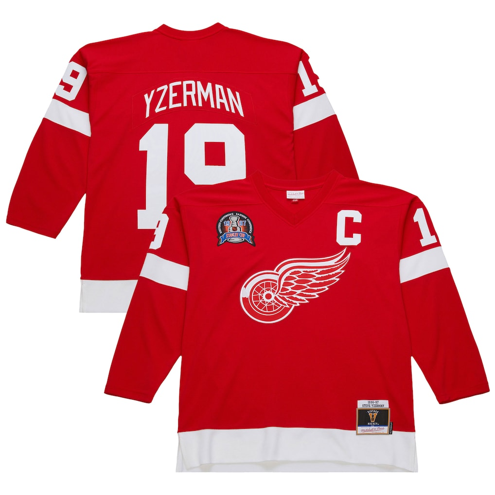 Johmsee DR.Wings #19 Steve Yzerman Scarlet 1996-97 Power Play Jerseys