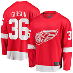 Johmsee DR.Wings #36 John Gibson Red Home Breakaway Jerseys