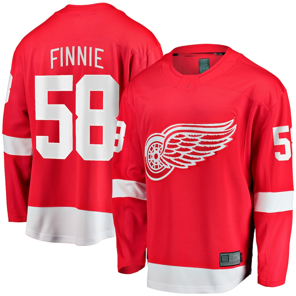 Johmsee DR.Wings #58 Emmitt Finnie Red Home Breakaway Jerseys