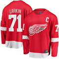 Johmsee DR.Wings #71 Dylan Larkin Branded Red Captain Home Breakaway Jerseys