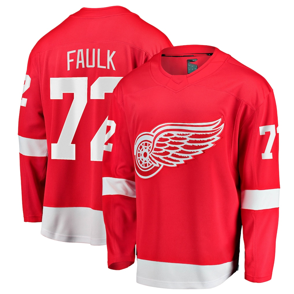 Johmsee DR.Wings #72 Justin Faulk Red Home Breakaway Jerseys