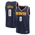 Johmsee D.Nuggets #0 Christian Braun Navy Fast Break Replica Jerseys - Icon Edition