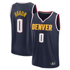 Johmsee D.Nuggets #0 Christian Braun Navy Fast Break Replica Jerseys - Icon Edition
