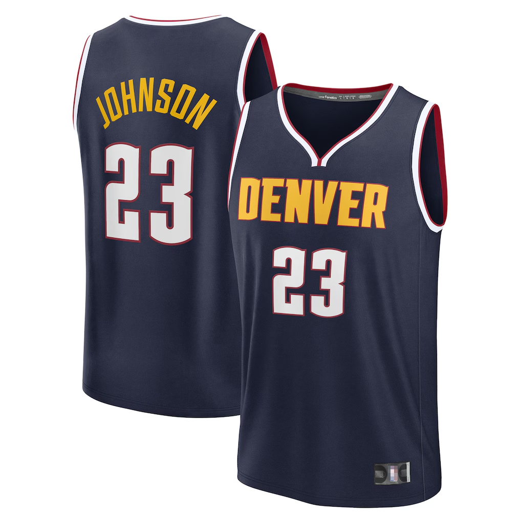 Johmsee D.Nuggets #23 Cameron Johnson Navy Fast Break Replica Jerseys - Icon Edition