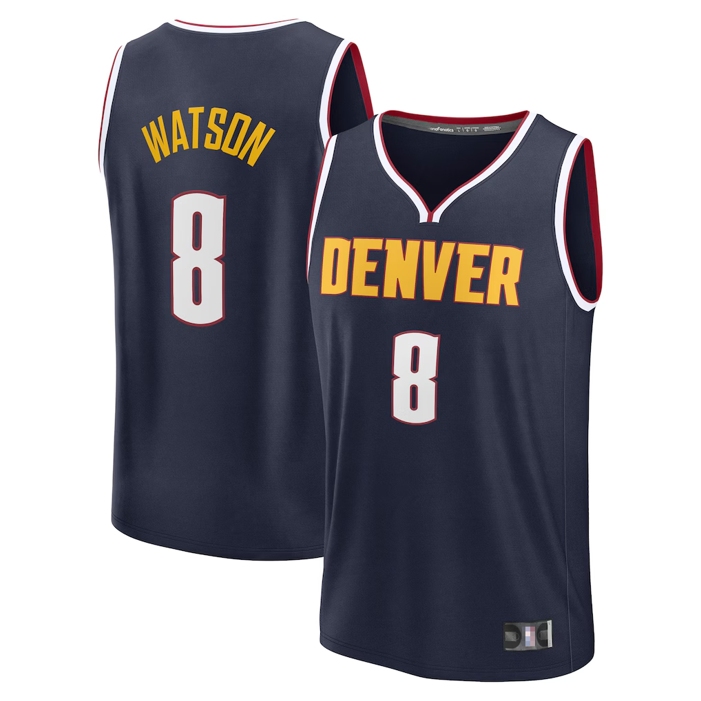 Johmsee D.Nuggets #8 Peyton Watson Navy Fast Break Replica Player Jerseys - Icon Edition