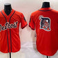 Detroit Tigers Team Big Logo Orange With Patch Vapor Premier Limited Stitched Baseball Jersey
