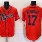 Detroit Tigers #17 Parker Meadows Orange With Patch Cool Base Stitched Baseball Jersey