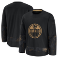 Johmsee E.Oilers Black 2024 Military Appreciation Practice Jerseys