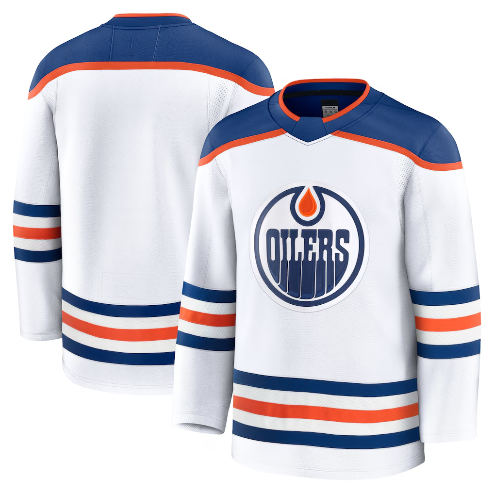 Johmsee E.Oilers White Away Premium Jerseys