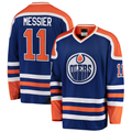 Johmsee E.Oilers #11 Mark Messier Blue Premier Breakaway Retired Player Jerseys