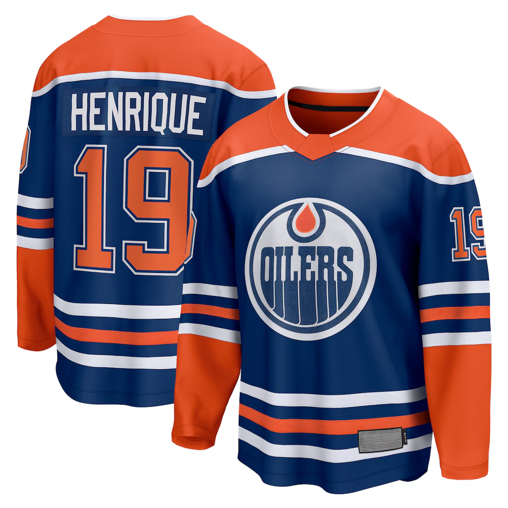 Johmsee E.Oilers #19 Adam Henrique Royal Home Breakaway Jerseys