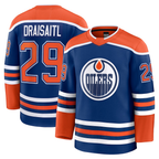 Johmsee E.Oilers #29 Leon Draisaitl Royal Home Premium Jerseys