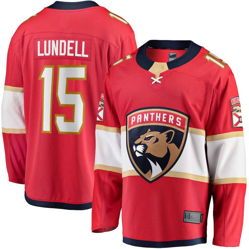 Johmsee F.Panthers F.Panthers #15 Anton Lundell Red Home Breakaway Player Jerseys