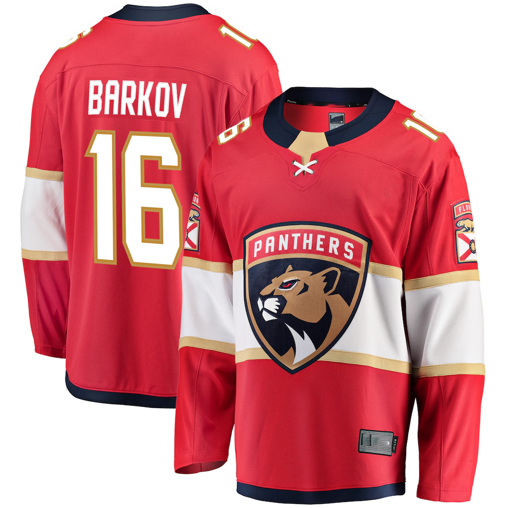 Johmsee F.Panthers #16 Aleksander Barkov Red Breakaway Jerseys