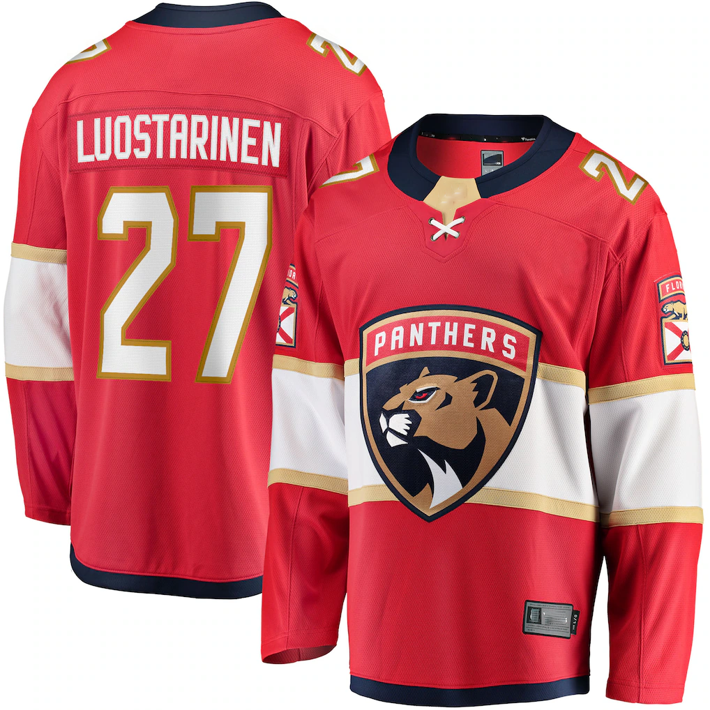 Johmsee F.Panthers #27 Eetu Luostarinen Red Home Breakaway Player Jerseys