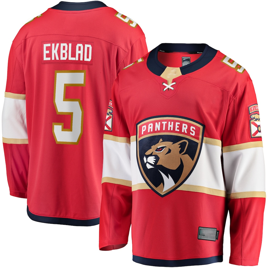 Johmsee F.Panthers #5 Aaron Ekblad Red Home Team Breakaway Player Jerseys