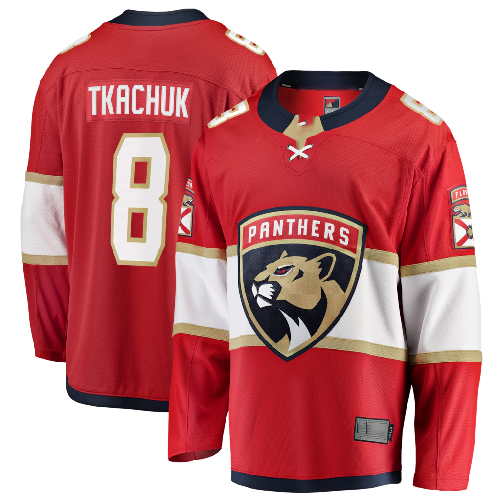 Johmsee F.Panthers #8 Brady Tkachuk Red Home Breakaway Jerseys