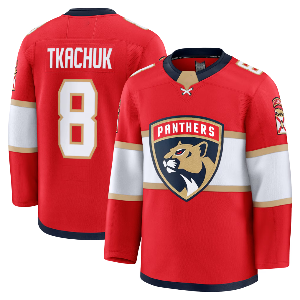 Johmsee F.Panthers #8 Brady Tkachuk Red Home Premium Jerseys