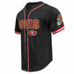 SF.49ers Black Pro Standard Mesh Button Down Shirt American Football Jersey
