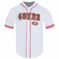SF.49ers White Pro Standard Mesh Button Down Shirt American Football Jersey