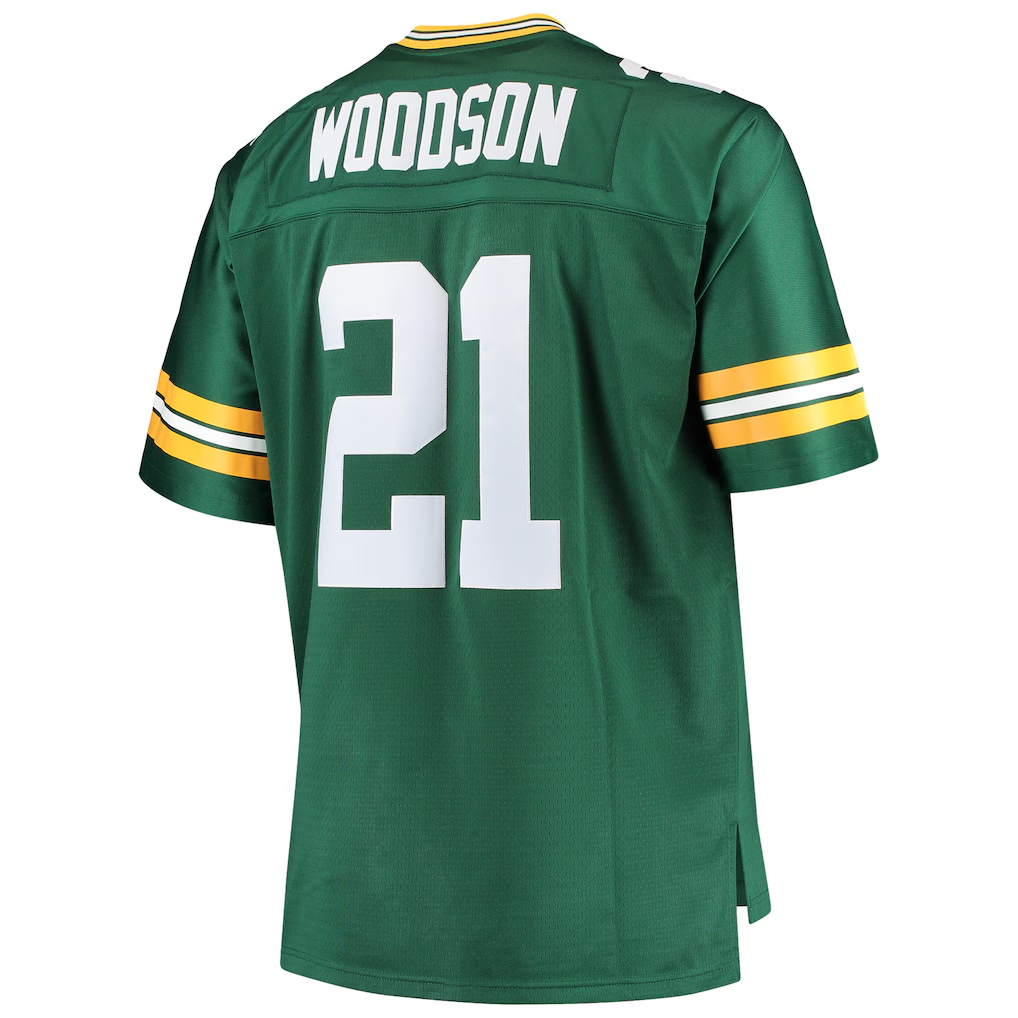Johmsee GB.Packers #21 Charles Woodson Mitchell & Ness Green Big & Tall 2010 Retired Player Replica Stitched Puhic Jersey