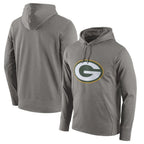 Johmsee GB.Packers Gray Circuit Logo Pullover Hoodies Limited Game Blank Player Stitched Jerseys