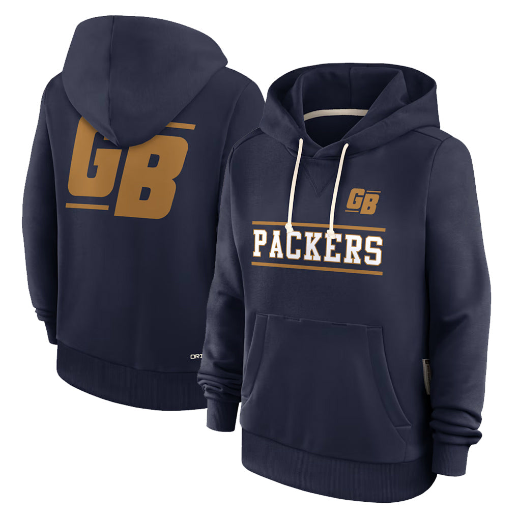 Johmsee GB.Packers Navy The 1923 Classic Pullover Hoodies Limited Game Blank Player Stitched Jerseys