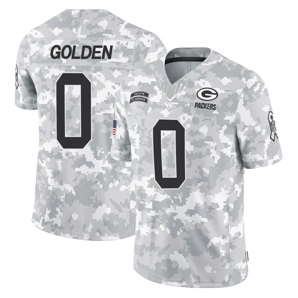 Johmsee GB.Packers #0 Matthew Golden Player Arctic Camo Salute To Service Limited Stitched Jerseys