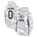 Johmsee GB.Packers #0 Matthew Golden Player Arctic Camo Salute to Service Hoodies Limited Game Stitched Jerseys