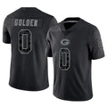 Johmsee GB.Packers #0 Matthew Golden Player Black Reflective Limited Home Game Stitched Jerseys