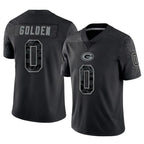 Johmsee GB.Packers #0 Matthew Golden Player Black Reflective Limited Home Game Stitched Jerseys