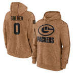 Johmsee GB.Packers #0 Matthew Golden Player Brown Salute to Service Hoodies Limited Game Stitched Jerseys