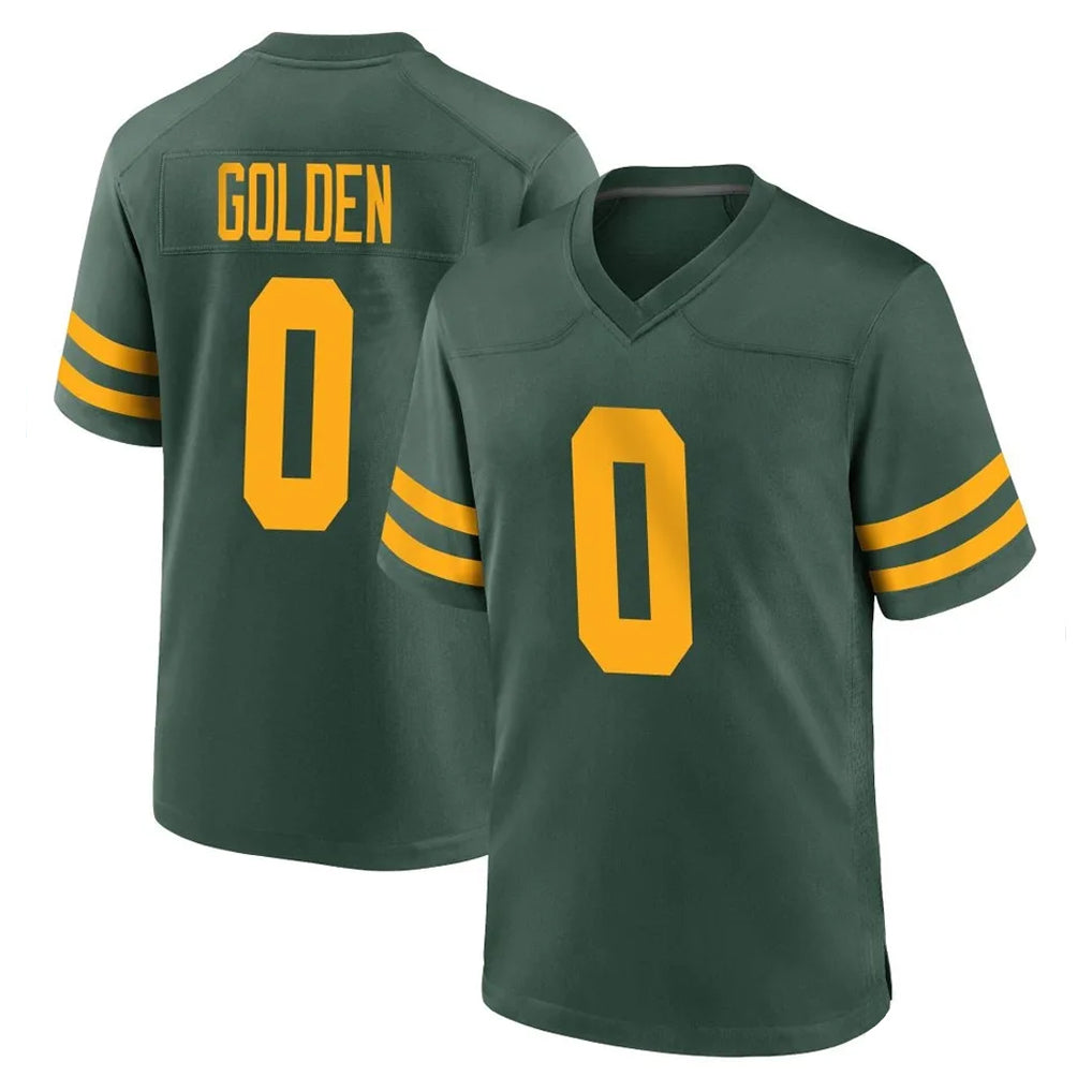 Johmsee GB.Packers #0 Matthew Golden Player Green Alternate Home Game Stitched Jerseys
