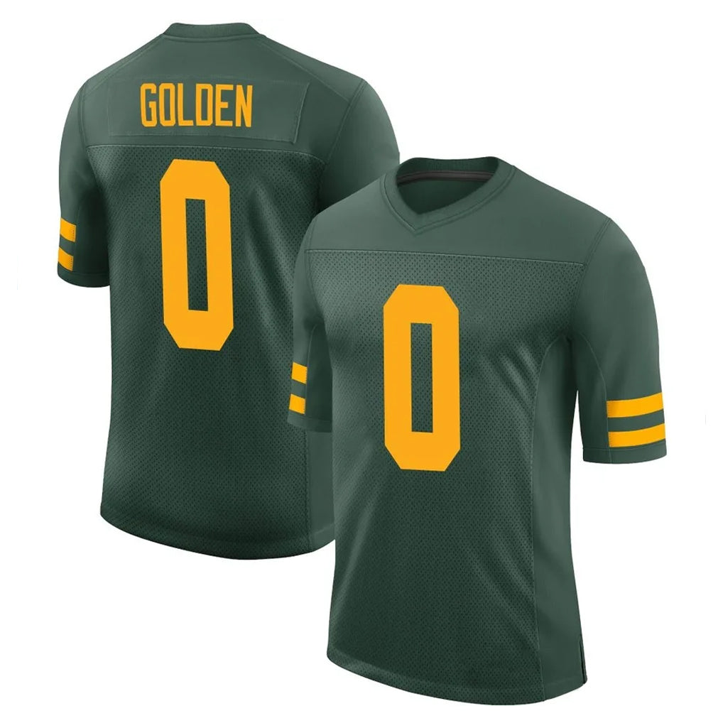 Johmsee GB.Packers #0 Matthew Golden Player Green Alternate Vapor Home Game Stitched Jerseys